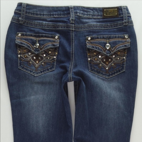 Earl Jeans Bling Embellished Women 2P Petites #739 - Picture 3 of 10